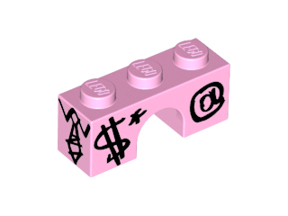 Arch 1 x 3 with Black '$ * @ € %' and Graffiti Tie with Collar Pattern (Biznis Kitty)