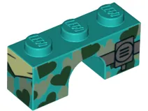 Arch 1 x 3 with Black and Silver Heart Camouflage and Radio Pattern