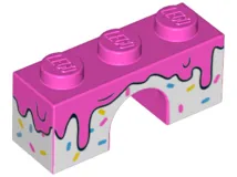 Arch 1 x 3 with Frosting Dripping over White Icing with Sprinkles Pattern