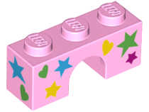 Arch 1 x 3 with Stars and Hearts Pattern