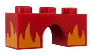 Arch 1 x 3 with Alternate Bright Light Orange Flames Pattern (Rage Kitty)