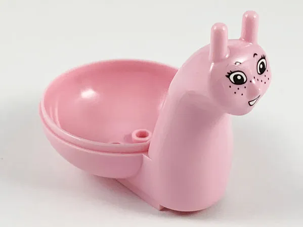 Snail Body with Black Eyebrows, White Eyes with Eyelashes, Freckles, and Open Mouth Smile with Teeth Pattern