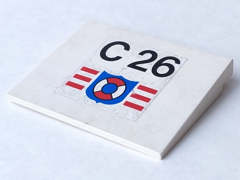 Slope 10 6 x 8 with 'C 26' & Coast Guard Logo Pattern (Sticker) - Set 4022