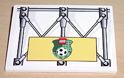 Slope 10 6 x 8 with Girders and Lego Soccer Logo Pattern (Sticker) - Set 3403