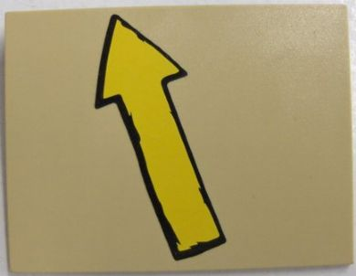 Slope 10 6 x 8 with Yellow Arrow Pointing Up (away from edge of slope) Pattern (Sticker) - Set 4982