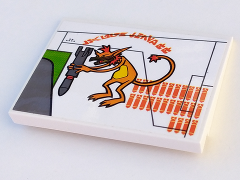 Slope 10 6 x 8 with Orange Hits Pattern Model Left Side (Sticker) - Set 7676