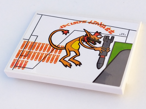 Slope 10 6 x 8 with Orange Hits Pattern Model Right Side (Sticker) - Set 7676