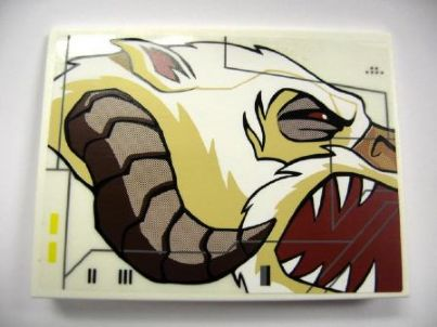 Slope 10 6 x 8 with Wampa Face Profile Pattern Model Right Side (Sticker) - Set 10195