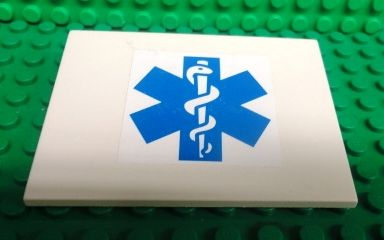 Slope 10 6 x 8 with Blue EMT Star of Life Pattern (Sticker) - Set 3312