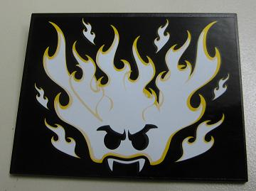 Slope 10 6 x 8 with Glow In Dark Flaming Face Pattern (Sticker) - Set 9464