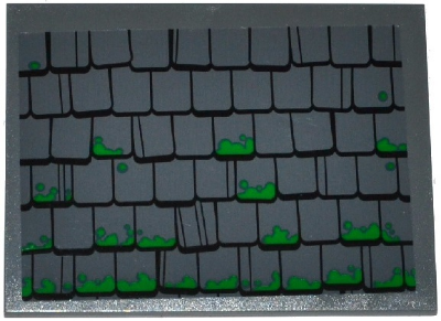 Slope 10 6 x 8 with Roof Slates and Green Moss Pattern (Sticker) - Set 60109
