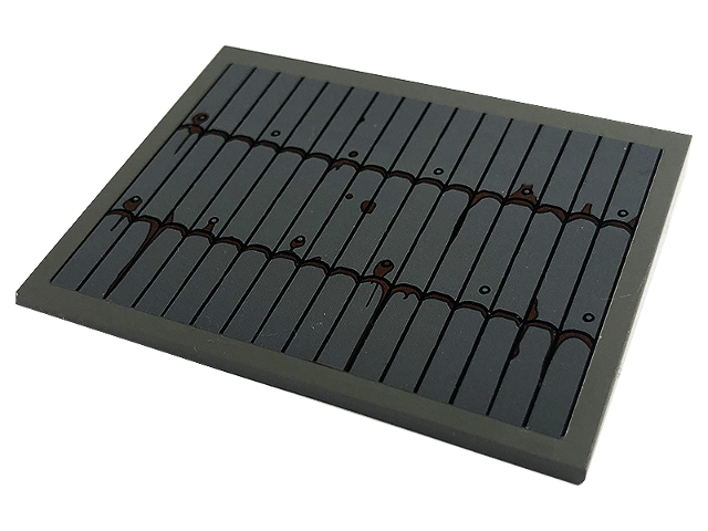 Slope 10 6 x 8 with Roof Tiles and Reddish Brown Dirt Pattern (Sticker) - Set 60173