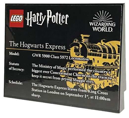 Slope 10 6 x 8 with LEGO Harry Potter Hogwarts Express Details - First Version with 'GWR 5900' and 'King Cross' Pattern (Sticker) - Set 76405