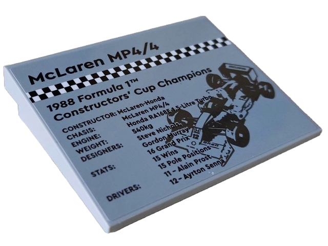 Slope 10 6 x 8 with Black and White Checkered Bar, 'McLaren MP4/4' Image and '1988 Formula 1™ Constructors' Cup Champions' Pattern (Sticker) - Set 10330