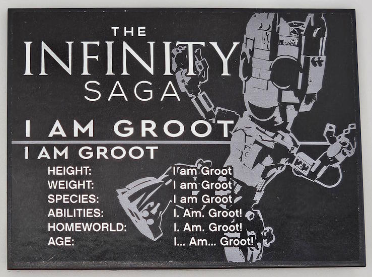 Slope 10 6 x 8 with The Infinity Saga I am Groot Pattern (Sticker) - Set 76217