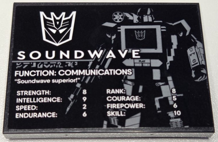 Slope 10 6 x 8 with Transformers Soundwave Pattern (Sticker) - Set 10358