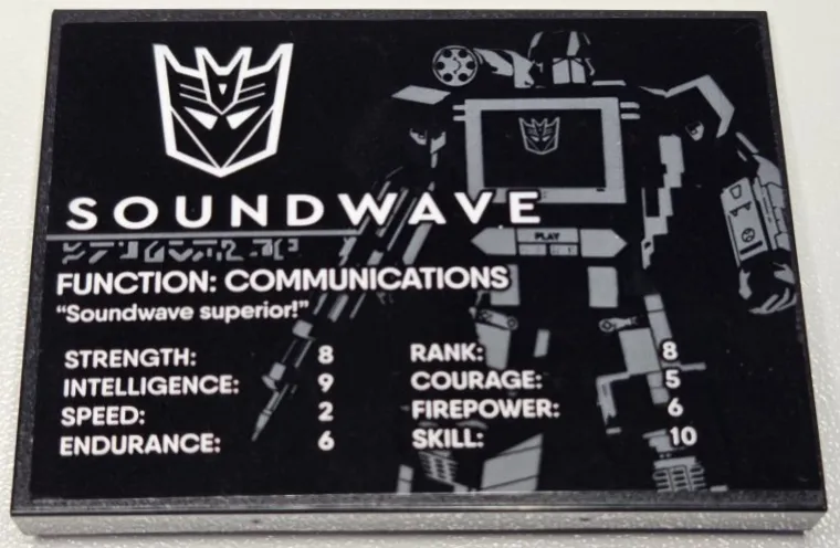 Slope 10 6 x 8 with Transformers Soundwave Pattern (Sticker) - Set 10358