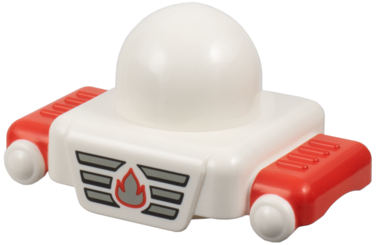 Primo Plate 1 x 1 with Red Mudguards with Fire Pattern