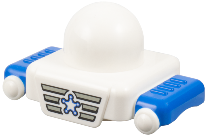 Primo Plate 1 x 1 with Blue Mudguards with Sheriff Star Pattern