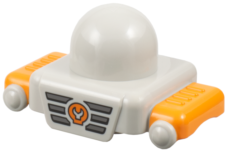 Primo Plate 1 x 1 with Orange Mudguards with Wrench Pattern