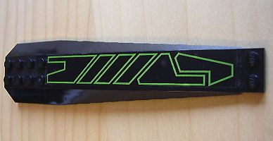 Wedge 16 x 4 Triple Curved with Reinforcements with Lime Geometric Pattern (Sticker) - Sets 7707 / 7713