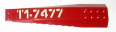 Wedge 16 x 4 Triple Curved with Reinforcements with White 'T1-7477' Right Side Pattern (Sticker) - Sets 7298 / 7477