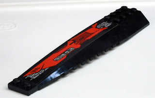 Wedge 16 x 4 Triple Curved with Reinforcements with Red, Dark Red and Silver Circuitry Long Pattern Model Right Side (Sticker) - Set 7721