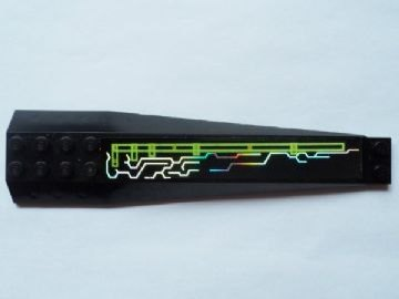 Wedge 16 x 4 Triple Curved with Reinforcements with Iridescent Mirrored Circuitry Pattern Right (Sticker) - Set 7646
