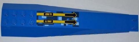 Wedge 16 x 4 Triple Curved with Reinforcements with 'LL 7067' and 2 Black Arrows Pattern (Sticker) - Set 7067