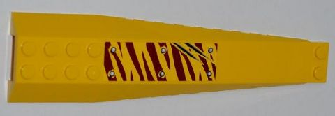 Wedge 16 x 4 Triple Curved with Reinforcements with 6 Rivets and 2 Claw Scratch Marks on Dark Red Tiger Stripes Pattern Model Right Side (Sticker) - Set 5888