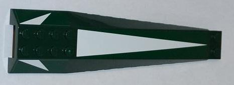 Wedge 16 x 4 Triple Curved with Reinforcements with 3 White Triangles Pattern (Stickers) - Set 9498