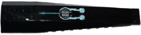 Wedge 16 x 4 Triple Curved with Reinforcements with Silver and Medium Azure Circuitry Pattern (Sticker) - Set 70170