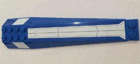 Wedge 16 x 4 Triple Curved with Reinforcements with White Stripes Pattern (Stickers) - Set 75087