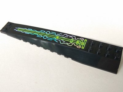 Wedge 16 x 4 Triple Curved with Reinforcements with Iridescent Mirrored Circuitry Pattern (Sticker) - Set 7644