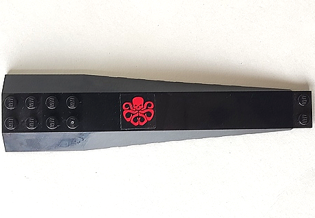 Wedge 16 x 4 Triple Curved with Reinforcements with Red Octopus (Marvel Hydra Logo) Pattern Model Left Side (Sticker) - Set 76048