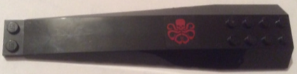 Wedge 16 x 4 Triple Curved with Reinforcements with Red Octopus (Marvel Hydra Logo) Pattern Model Right Side (Sticker) - Set 76048