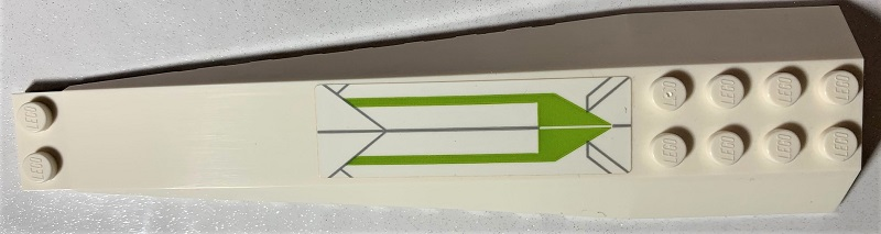 Wedge 16 x 4 Triple Curved with Reinforcements with SW Lime and Dark Bluish Gray Lines Pattern (Sticker) - Set 75191