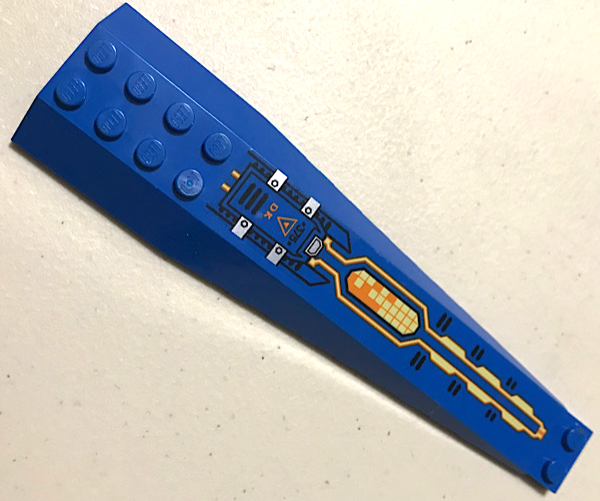 Wedge 16 x 4 Triple Curved with Reinforcements with Black '375', Orange 'DK', Triangle and Circuitry Pattern (Sticker) - Set 70357