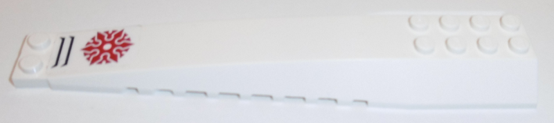 Wedge 16 x 4 Triple Curved with Reinforcements with Black Air Vent and Red Shuriken Throwing Star Pattern (Sticker) - Set 70673