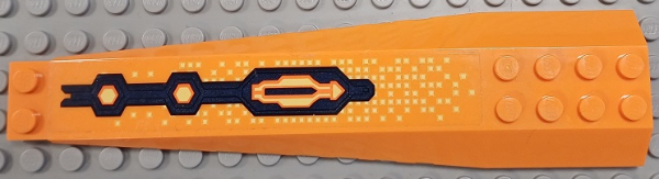 Wedge 16 x 4 Triple Curved with Reinforcements with Bright Light Yellow Squares and Dark Blue Armor Pattern (Sticker) - Set 70357