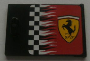 Container, Cupboard 2 x 3 x 2 Door with Checkered Flag and Ferrari Logo Pattern Right (Sticker) - Sets 8185 / 8654 / 8672