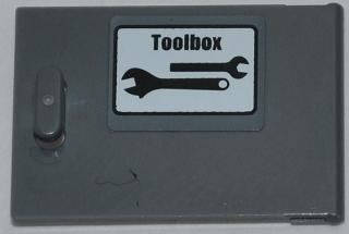 Container, Cupboard 2 x 3 x 2 Door with 'Toolbox' and 2 Wrenches Pattern Model Right Side (Sticker) - Set 9457