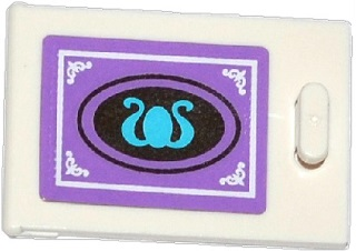 Container, Cupboard 2 x 3 x 2 Door with White Rectangle and White and Medium Blue Swirls Pattern (Sticker) - Set 41054