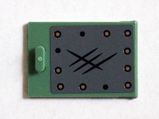 Container, Cupboard 2 x 3 x 2 Door with Dark Bluish Gray Metal with Scratches and Rivets Pattern (Sticker) - Set 75904