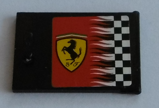 Container, Cupboard 2 x 3 x 2 Door with Checkered Flag and Ferrari Logo Pattern Right (Sticker) - Set 8144