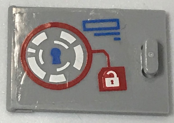 Container, Cupboard 2 x 3 x 2 Door with Keyhole and Padlock Pattern (Sticker) - Set 41231