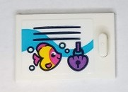 Container, Cupboard 2 x 3 x 2 Door with Clam Shell Lock, Bubbles, Fish and Black Vents Pattern (Sticker) - Set 41430