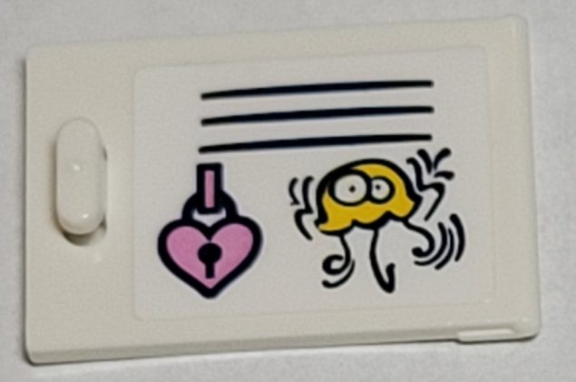 Container, Cupboard 2 x 3 x 2 Door with Bright Pink Heart Lock and Yellow Jellyfish Pattern (Sticker) - Set 41374