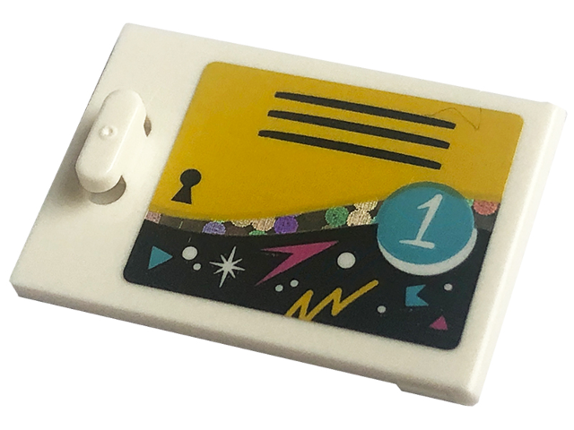 Container, Cupboard 2 x 3 x 2 Door with Locker, Number 1, Black Vent and Keyhole on Yellow Background Pattern (Sticker) - Set 41708