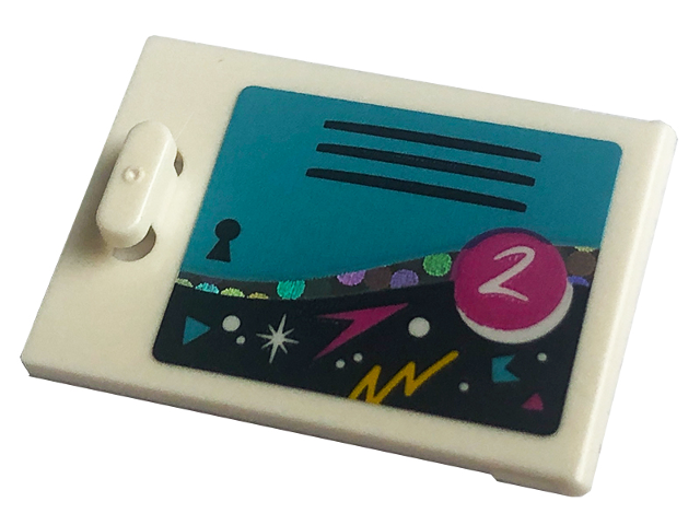 Container, Cupboard 2 x 3 x 2 Door with Locker, Number 2, Black Vent and Keyhole on Medium Azure Background Pattern (Sticker) - Set 41708